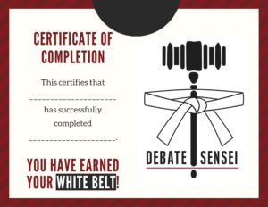 White Belt Certificate